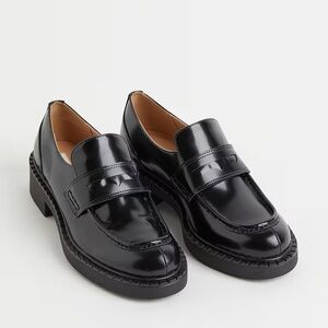 H&M Black Patent Leather Loafers